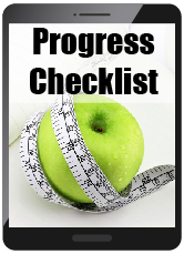 The 8 Week Weight Loss Challenge includes a checklist that you can track your weight, size, accomplishments, and progress through the course with