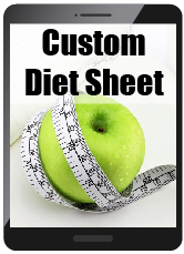 The 8 Week weight loss challenge includes a sheet that you can customize to suit your own food preferences